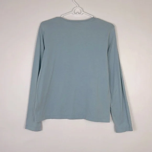 Lands End Light Blue Long Sleeve Shirt 10/12 P - Picture 2 of 5